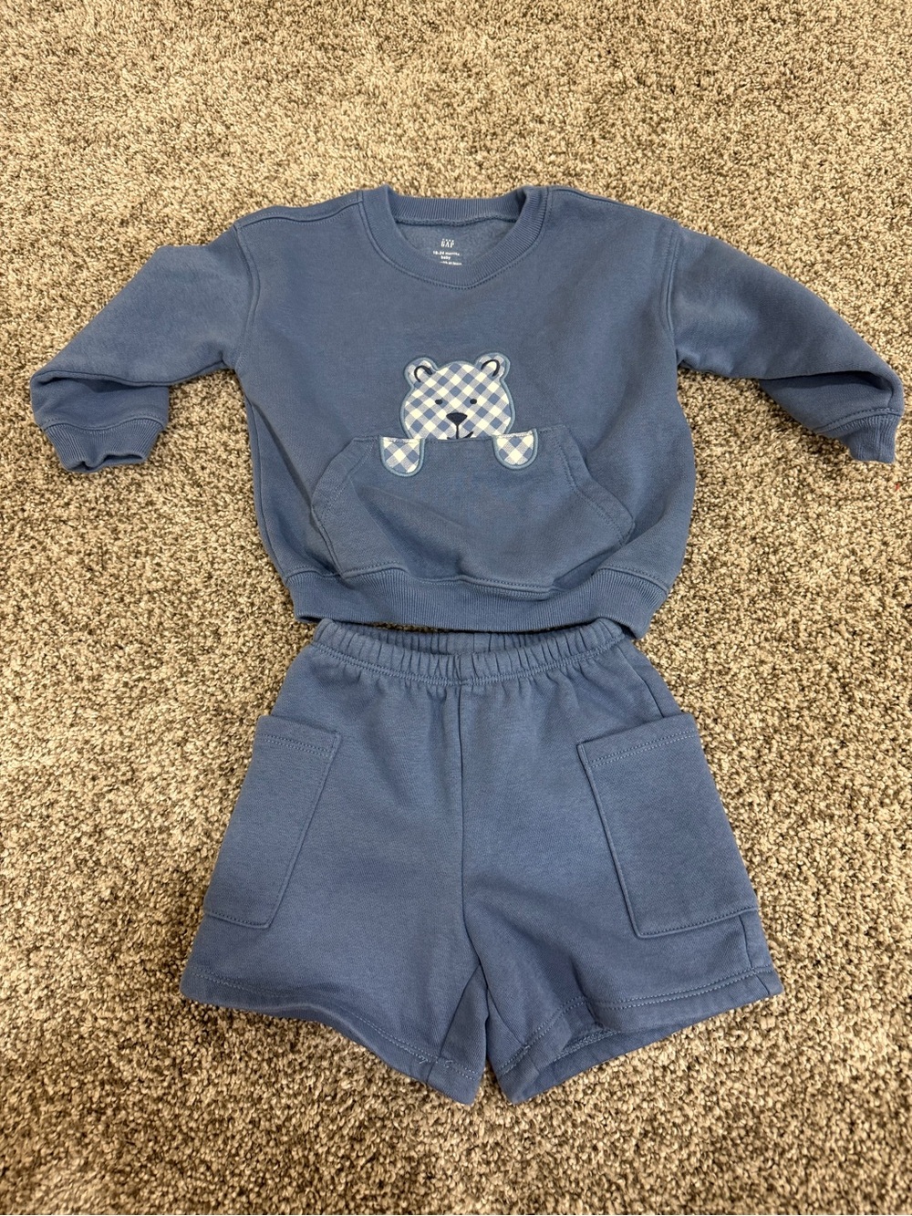 GAP Blue Bear Appliqué Kids Matching Set